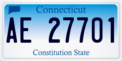 CT license plate AE27701