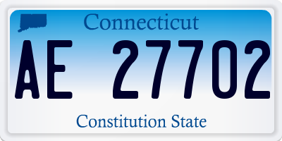 CT license plate AE27702