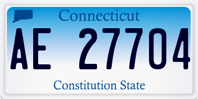 CT license plate AE27704