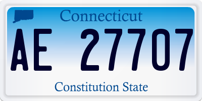 CT license plate AE27707