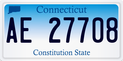 CT license plate AE27708