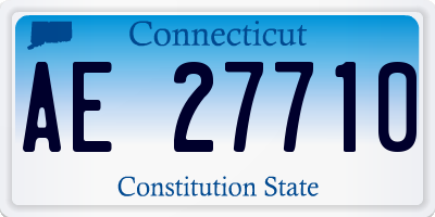 CT license plate AE27710