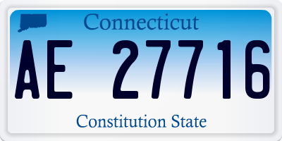 CT license plate AE27716