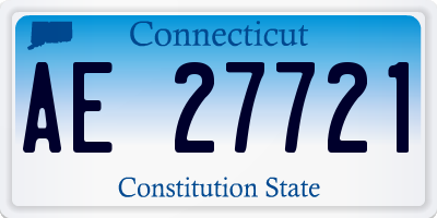 CT license plate AE27721