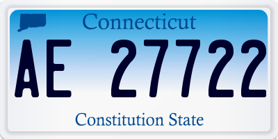 CT license plate AE27722