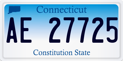 CT license plate AE27725