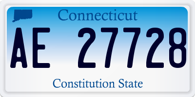 CT license plate AE27728