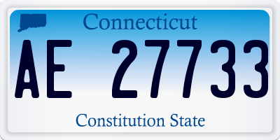 CT license plate AE27733