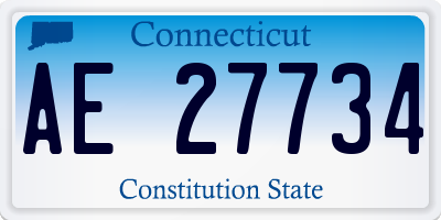 CT license plate AE27734