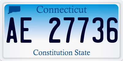 CT license plate AE27736