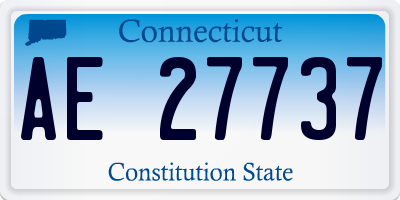 CT license plate AE27737