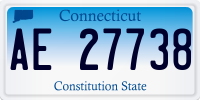 CT license plate AE27738