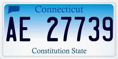 CT license plate AE27739