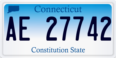 CT license plate AE27742
