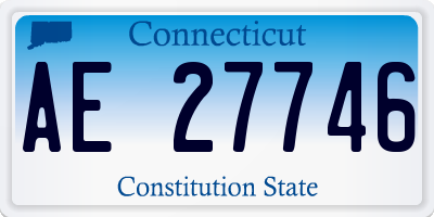 CT license plate AE27746