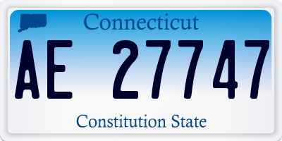 CT license plate AE27747