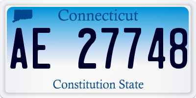 CT license plate AE27748