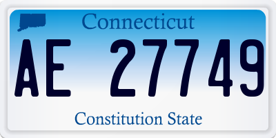 CT license plate AE27749