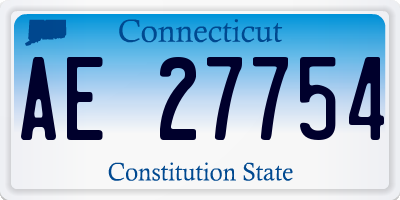 CT license plate AE27754