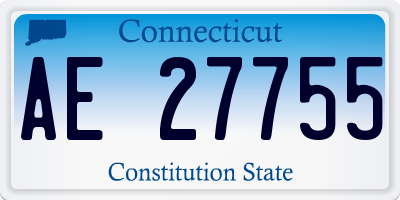CT license plate AE27755