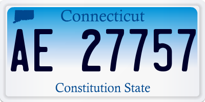CT license plate AE27757
