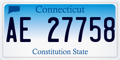 CT license plate AE27758