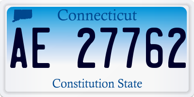 CT license plate AE27762