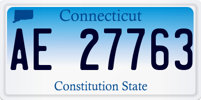 CT license plate AE27763