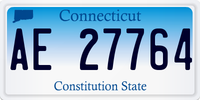 CT license plate AE27764