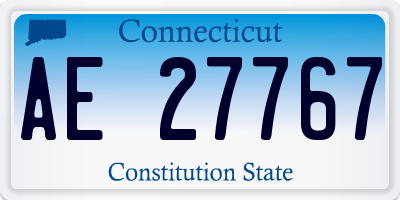 CT license plate AE27767