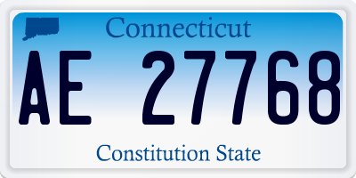 CT license plate AE27768