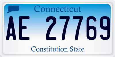 CT license plate AE27769
