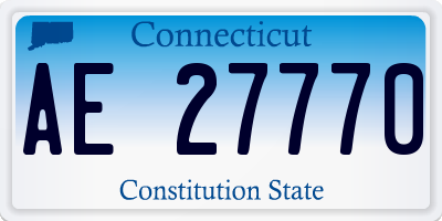 CT license plate AE27770