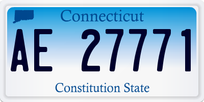 CT license plate AE27771