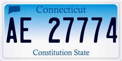 CT license plate AE27774
