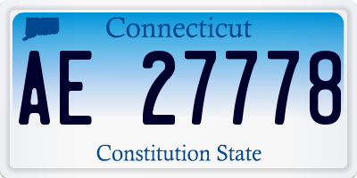 CT license plate AE27778