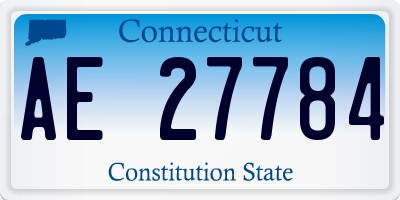 CT license plate AE27784