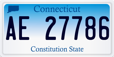 CT license plate AE27786