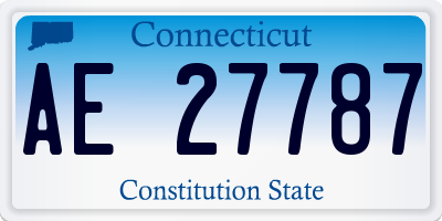 CT license plate AE27787