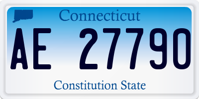 CT license plate AE27790
