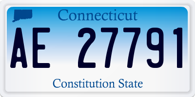 CT license plate AE27791