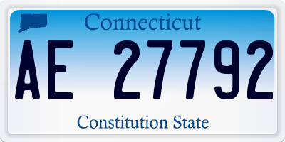 CT license plate AE27792