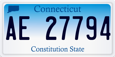CT license plate AE27794