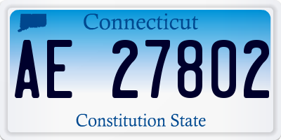 CT license plate AE27802