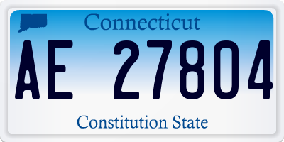 CT license plate AE27804