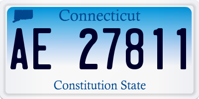 CT license plate AE27811