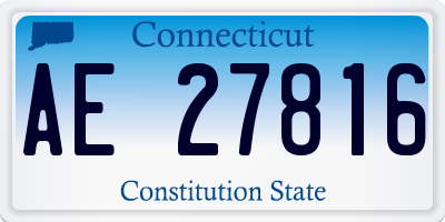 CT license plate AE27816