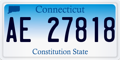 CT license plate AE27818
