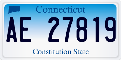 CT license plate AE27819