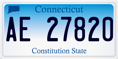 CT license plate AE27820